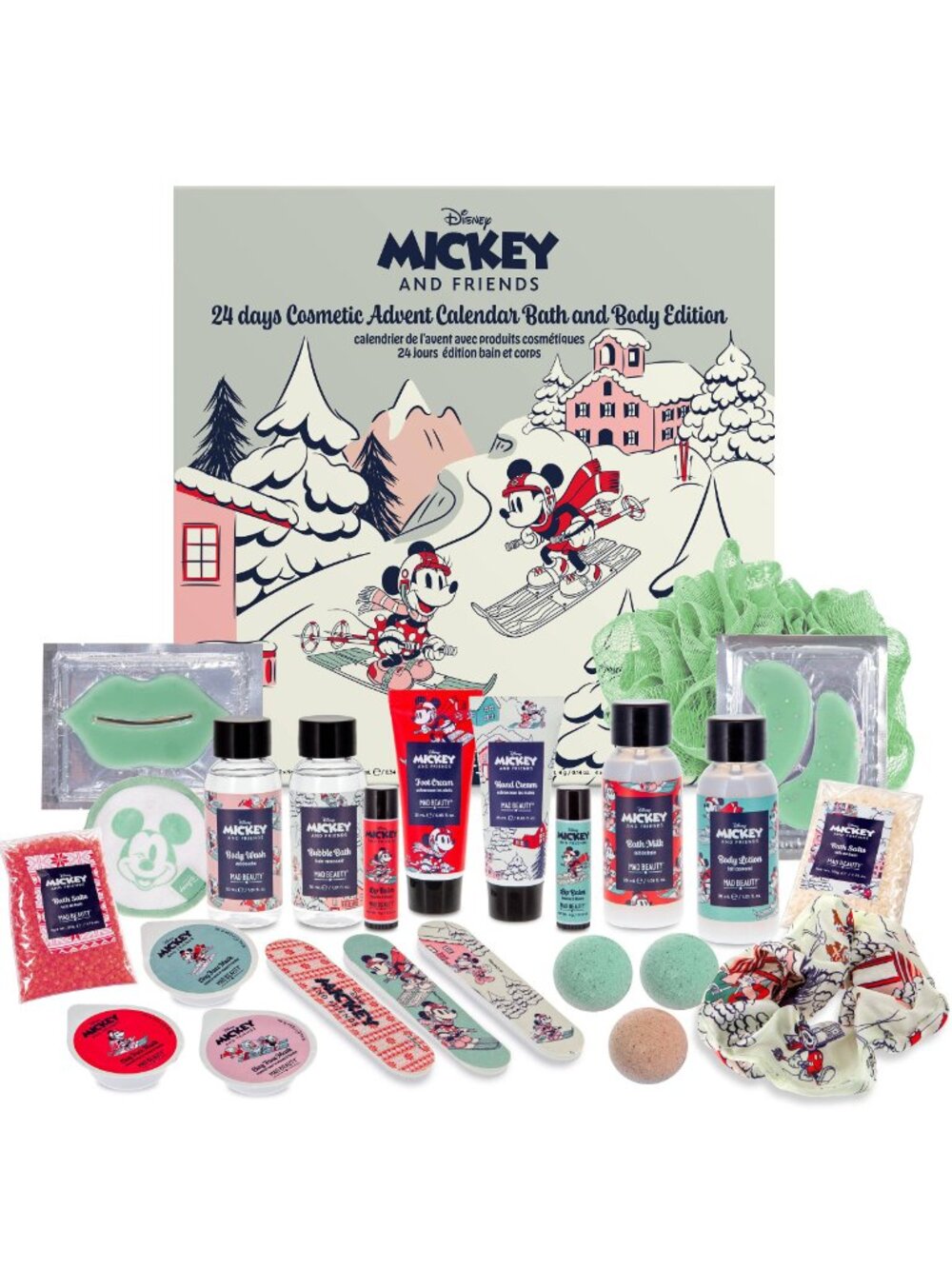 NEW MAD BEAUTY Disney Mickey Holiday 24 Days Advent Calendar Bath & Body